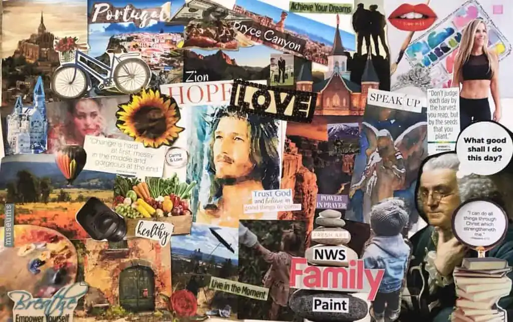 Cindy Briggs' Vision Board, envisioning