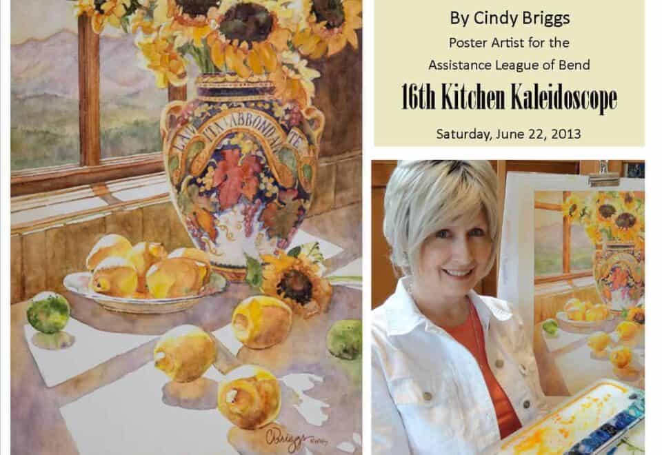 When Life Gives You Lemons | Cindy Briggs Art & Watercolor Paintings Cindy Briggs Art Watercolor Painting La Vita Abbondante poster by Cindy Briggs with a sunflower and lemon still life painting