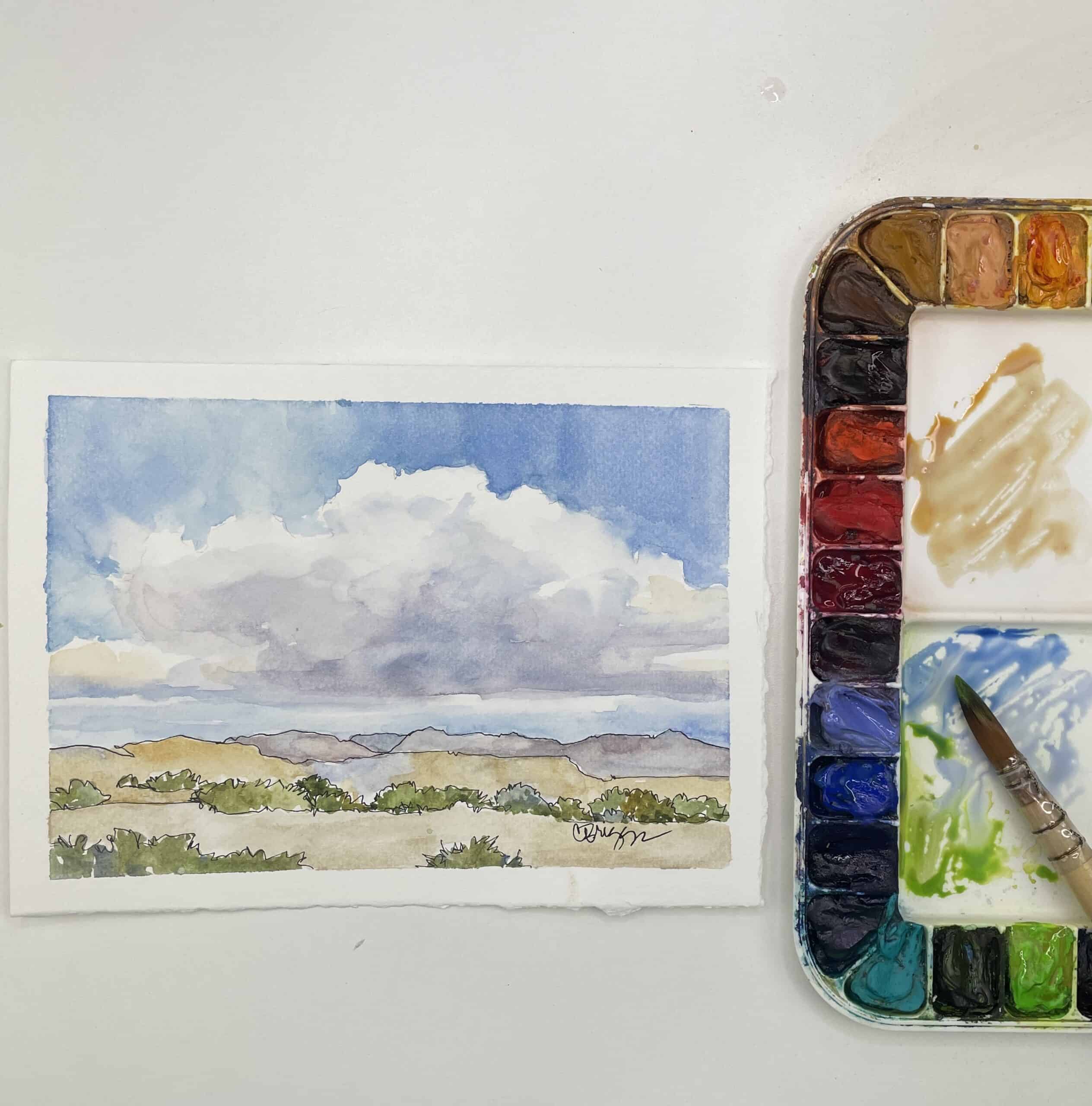 CB Desert Quick Sketch Plein air watercolor palette for painting colorful skies
