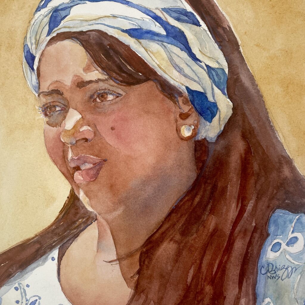 Brazilian Blues 8x8 by Cindy Briggs - Watercolor Painting in NWS-RSW International Exchange Exhibition