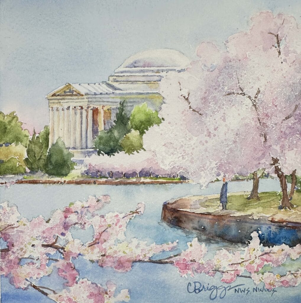 Springs Serenade Washington DC, watercolor art by Cindy Briggs