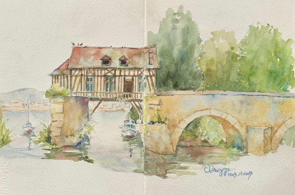 Old Mill, Vernon, France Plein Air Painting