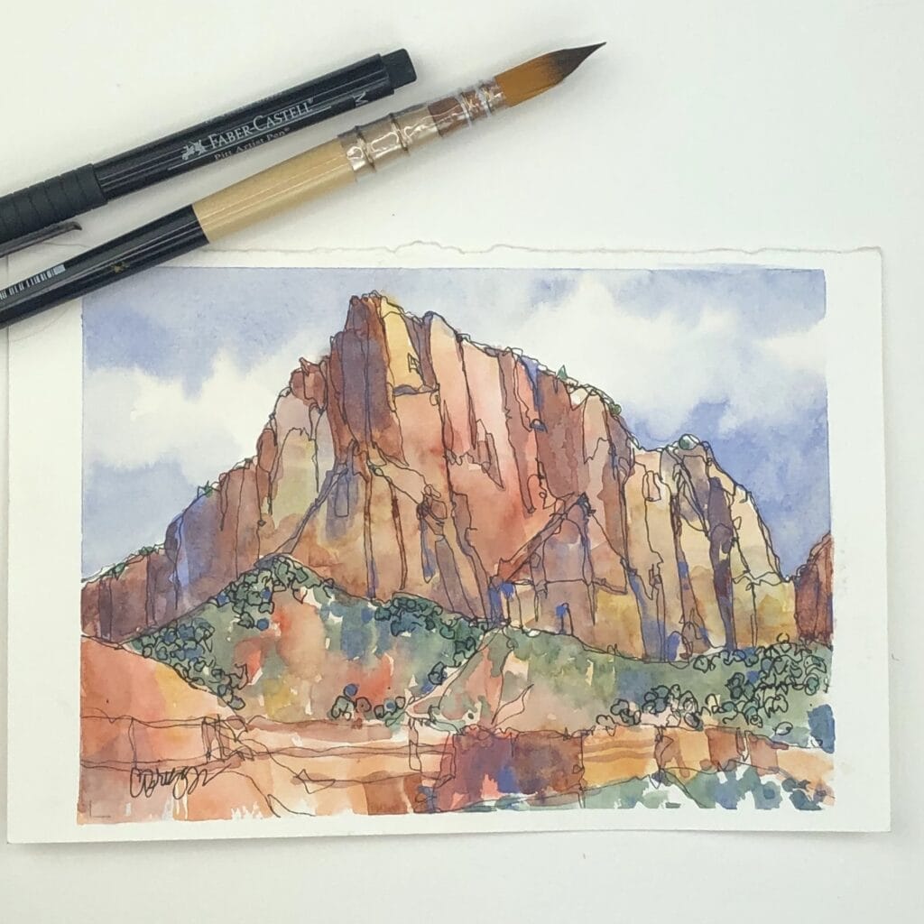 Rock Formation watercolor landscape inspiration Rock Formation watercolor landscape inspiration