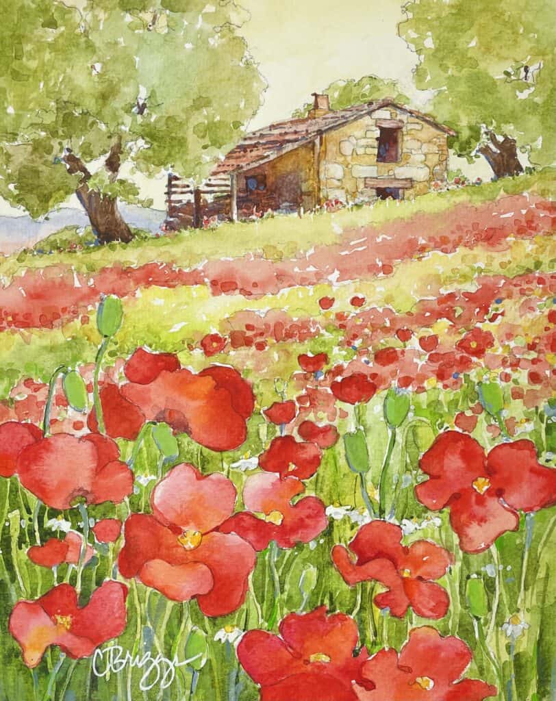Tuscany Farmland watercolor landscape inspiration Tuscany Farmland watercolor landscape inspiration