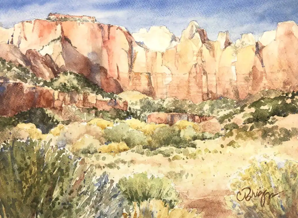 Discovering Zion 8 x 10 scaled 1 Discovering Zion Cindy Briggs Art Watercolor Painting