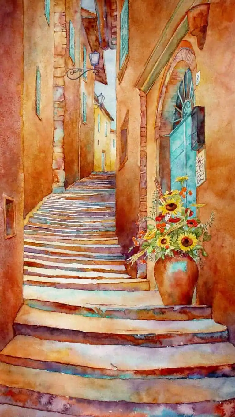 Looking Within Cortona 768x1362 1 Looking Within Cortona Cindy Briggs Art Watercolor Painting