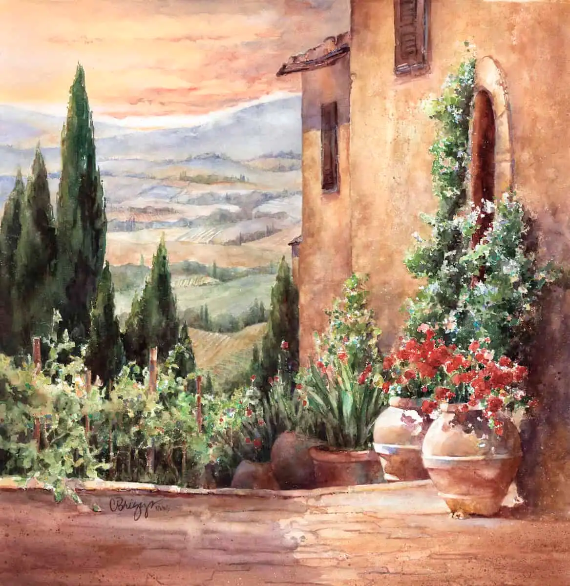 Tuscano Terrazo Cindy Briggs Art Watercolor Painting Toscano Terrazzo Tuscano Terrazo Cindy Briggs Art Watercolor Painting