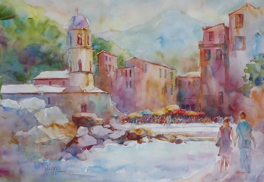 Vernazza Summer Cindy Briggs Art Watercolor Painting Vernazza Summer Vernazza Summer Cindy Briggs Art Watercolor Painting