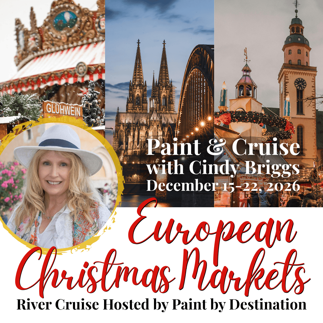 Dec 26 European Christmas Markets, watercolor art by Cindy Briggs