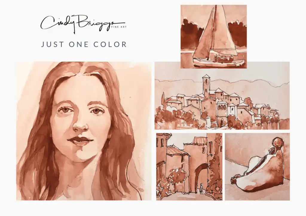 Just One Color, watercolor art by Cindy Briggs