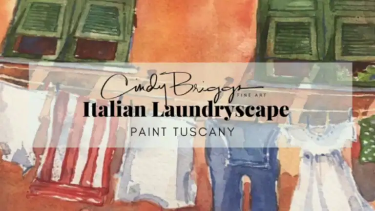 Italian Laundry Image01, watercolor art by Cindy Briggs
