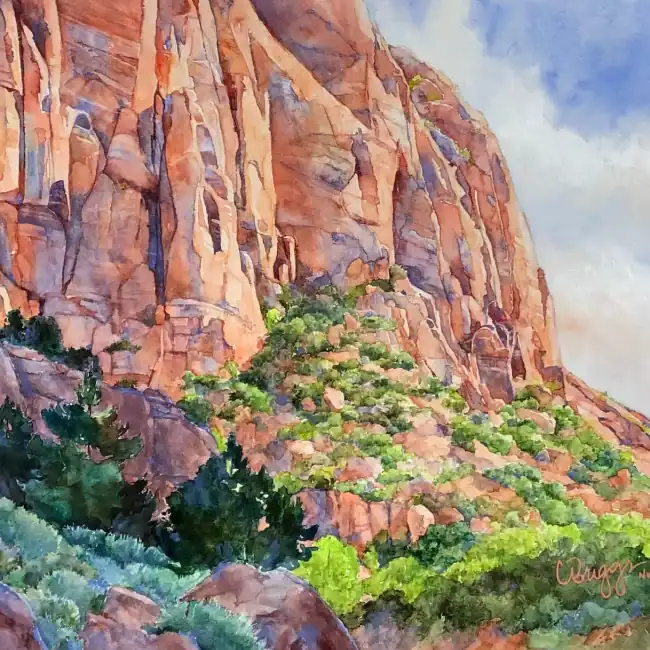 X 15 Watercolor Ascending Zion Sold