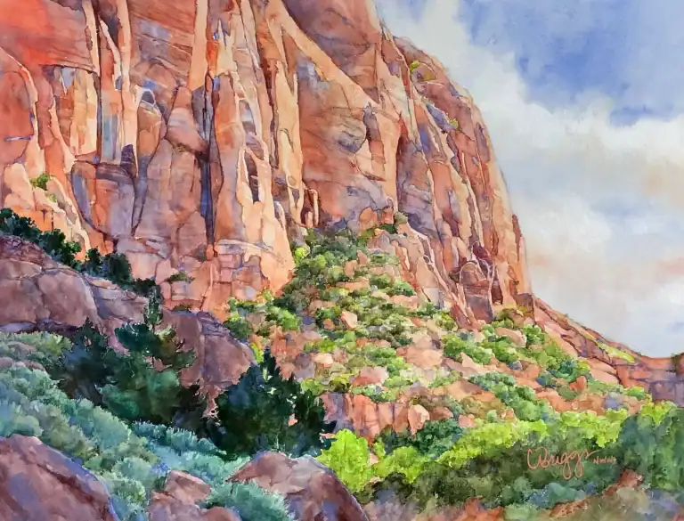 X 15 Watercolor Ascending Zion Sold