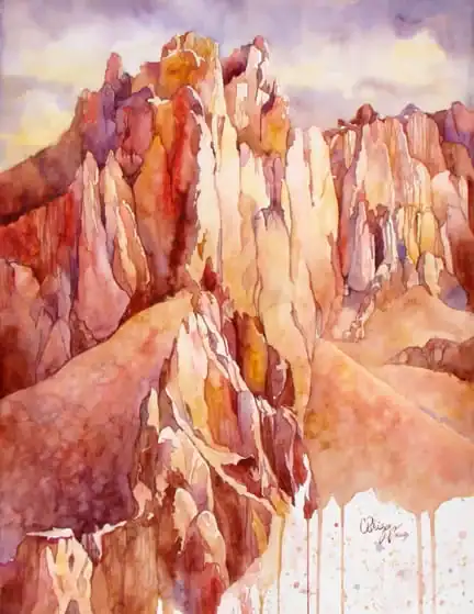 Cbriggs Sanctuary Wc 28 X 31 St Charles Cancer Center Bend Or, watercolor art by Cindy Briggs