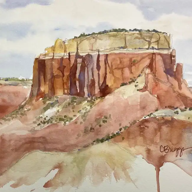 Ghost Ranch 9 X, watercolor art by Cindy Briggs