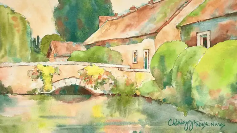 Giverny Cottage, watercolor art by Cindy Briggs