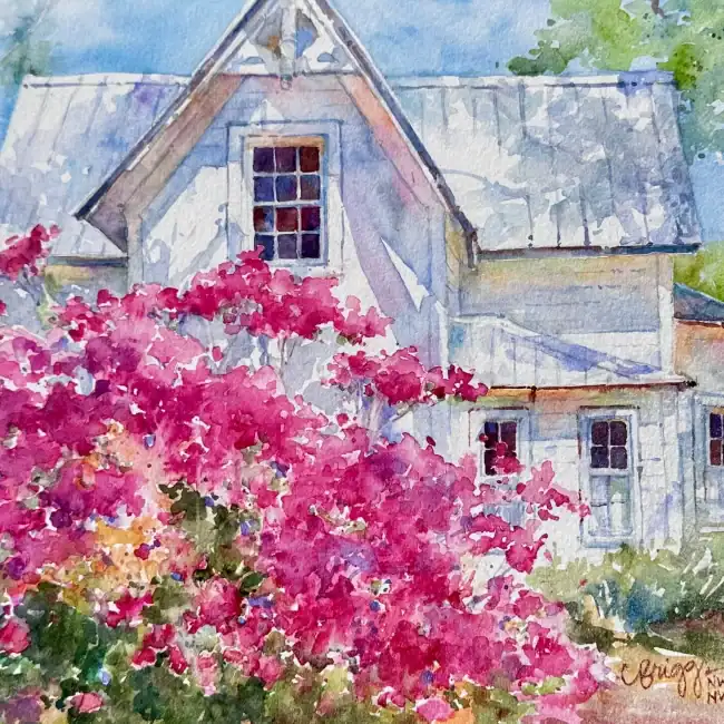 Apalachicola Cottage 9 X 12 Plein Air Watercolor 950 Mounted on Aluminum