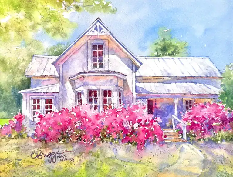 Apalachicola Cottageii 750 8 X 10 Plus Mat, watercolor art by Cindy Briggs
