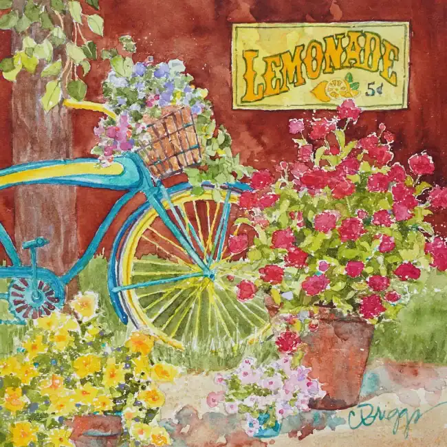 Bicycle Lemonade Watercolor 550 Wmat 8x8