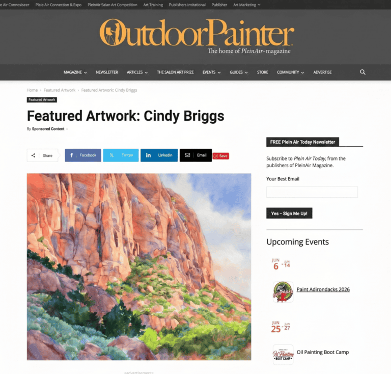 Featured Artwork Cindy Briggs e1780294411769 New Press Cindy Briggs Art Watercolor Painting