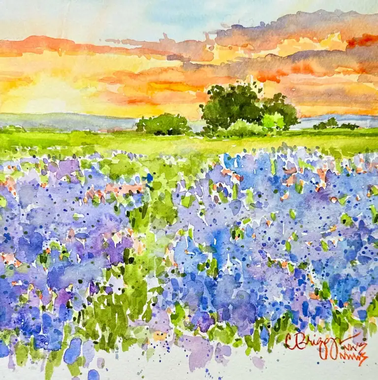 Hill Country Colors Texas Watercolor 8 X 8 350 W Mat