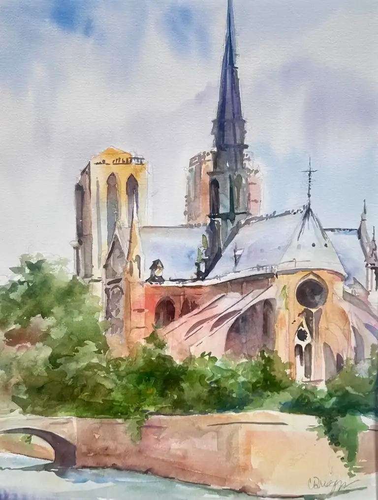 Notre Dame Paris Plein Air Watercolor