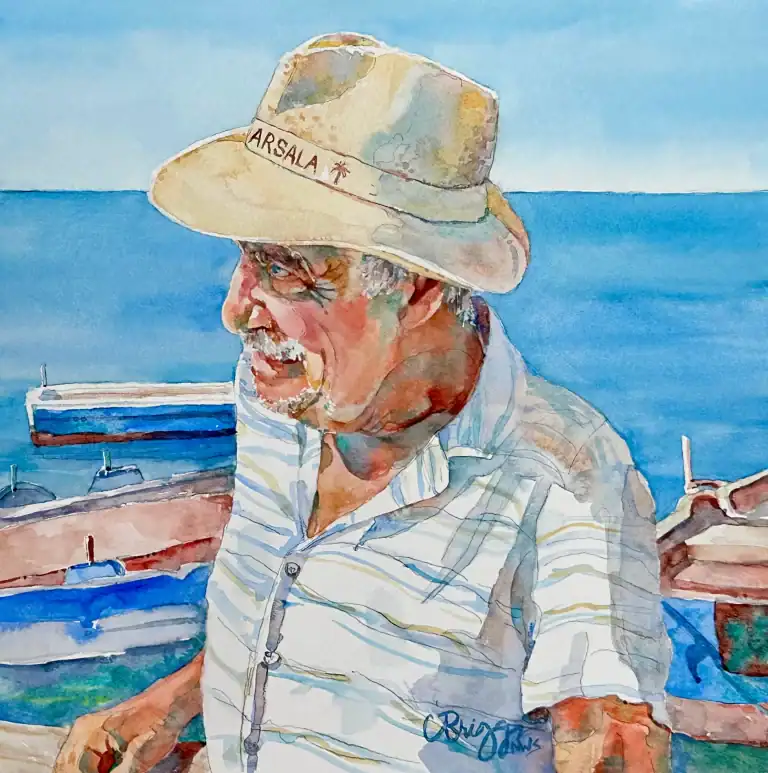 Sicilian Fisherman Watercolor
