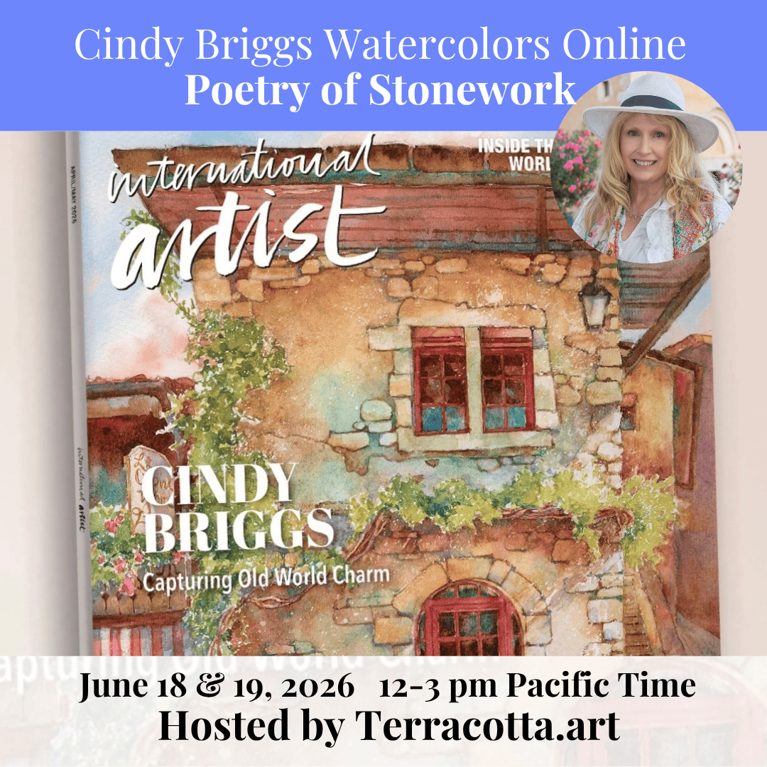 The Poetry of Stonework | Online Watercolor Workshop with Cindy Briggs
