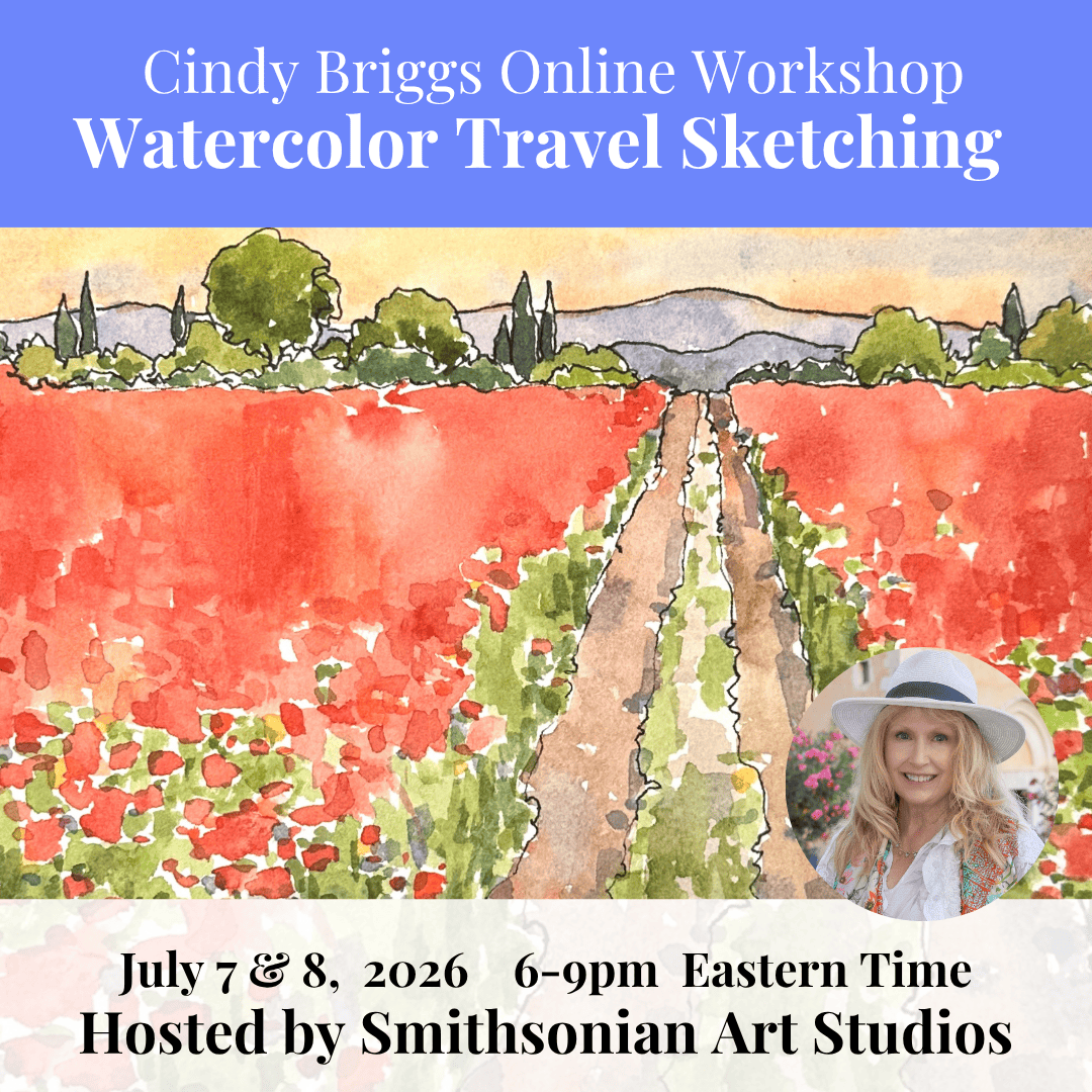 Online Workshops Other Organizations, watercolor art by Cindy Briggs