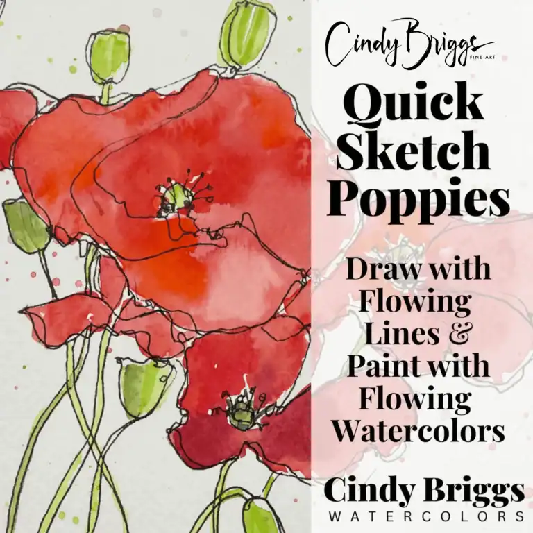 Quick Sketch Watercolor Poppies