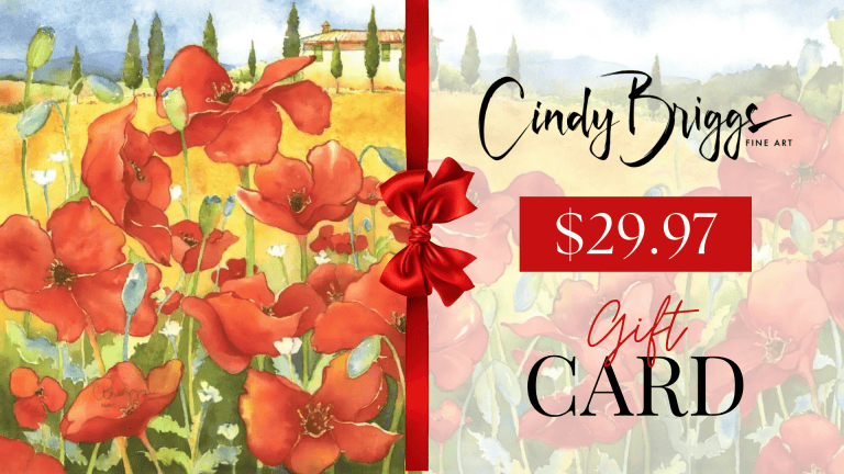 Pink Elegant Gift Voucher Gift Shop Cindy Briggs Art Watercolor Painting